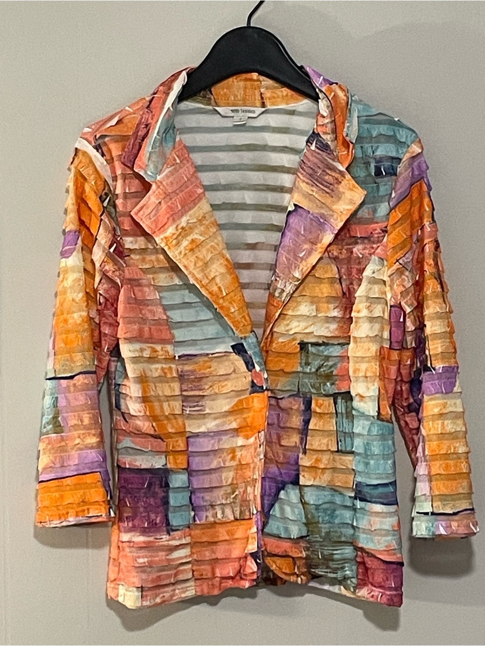 erin london Multicolor Textured Patchwork Blazer. Item #11575